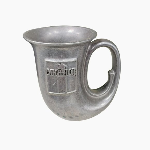Vintage Wilton Armetale Michelob Pewter Horn Cup, Beer Mug 70s Pub Stein Tankard - Picture 1 of 10